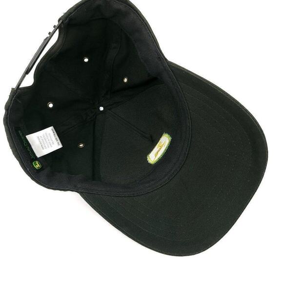 John Deere Black Cap Hat Used Snap Back Mens Unisex One Size Fits Most - Picture 4 of 10